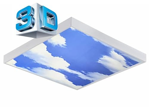 ENERGMiX 62x62 LED Aufputz Aufbau Panel Panel Deckenleuchte Deckenlampe 3D Bild blauer Himmel mit Wolken