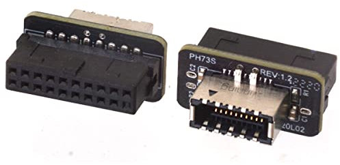 HTGuoji USB 3.1 Type-E to USB 3.0 19/20Pin Header Adapter, Vertical USB Front Panel Header Adapter for Type C Motherboard Connector Riser