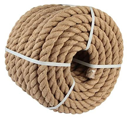 FIZOVER 1–14 mm natürliches Hanfseil, DIY, Handarbeit, Heimdekoration, Kordeln, Retro-Jute-Schnur für Geschenkverpackungen, Taschen, Anhänger, 4 mm x 50 m