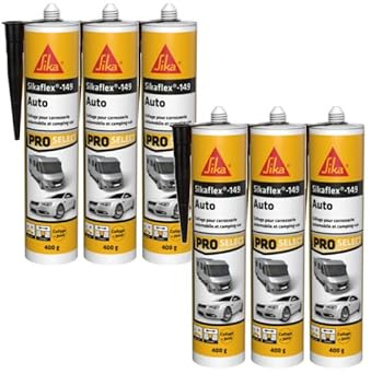 SIKA Lot de 6 mastics Colle Auto Sikaflex 149 - Noir - 400g