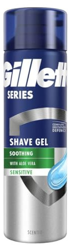 Gillette Series Das beruhigende Rasiergel für empfindliche Haut, 75 ml | Mit Aloe Vera für empfindliche Haut, vollständiger Schutz gegen Reizungen, Brennen, Reizungen, Rötungen und Verspannungen
