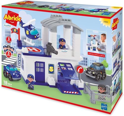 Ecoiffier, playset stazione di polizia, 7600002983, tanti accessori inclusi, + 18 mesi