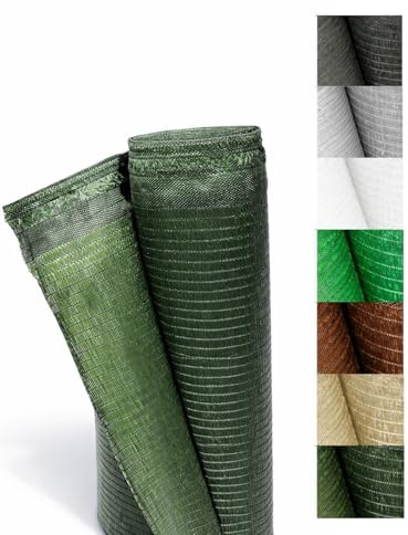 Jardin202 - Malla de Ocultación 110g/m² Premium | Sombreo y Privacidad para Jardín, Vallas y Terrazas | Protección UV | 2 x 50 Metros (Verde Oscuro)