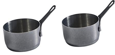 OQHAIR 3pcs Measuring Mini Pan Convenient Sampling Creamer Bowl Salad Small Beef Wine Pitcher Condiments Dressing Sauce Sushi Portion Gravy Silver Ramekins Container Serving (Silverx2pcs