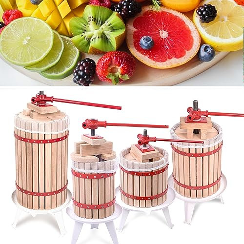 YUENFONG 18L Pressa per Frutta Torchio Pressa Spremifrutta in Acciaio incl. Rete di pressatura, pressa per Vino con manovella, per Sidro, succhi di Frutta