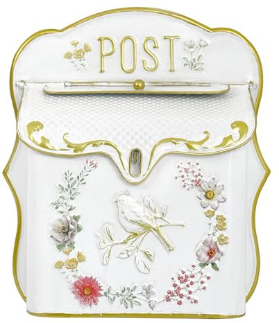 Z² BellaDecor Buzón vintage shabby de color antracita, retro, estilo rústico, de metal, estilo antiguo, para jardín, decoración al aire libre