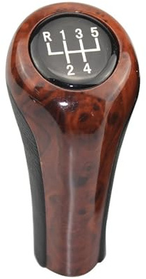 Pomello cambio manuale a 6 marce in radica di legno compatibile con BMW X1 X3 X5 1 3 5 6 Series Copricambio (Color : 5 Speed)