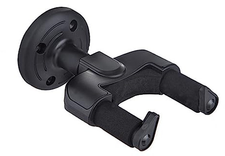 Wandhalterung für Gitarrenhaken 4 Stück, Wandmontierte Halterung | Abs, Schwarz, Automatische Verriegelung, 4 Schraublöcher Basis und Schnallenmontage