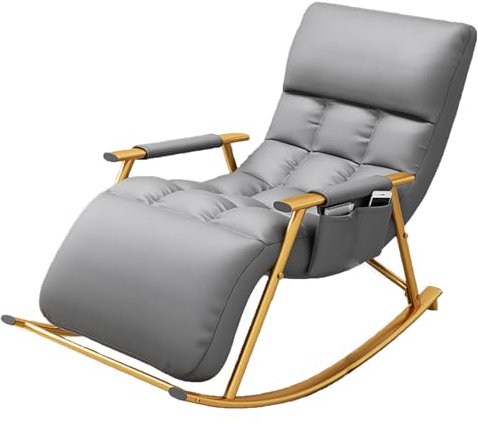 LILLIE Sessel Wohnzimmer,schwingsessel,Sessel Schlafzimmer,lesesessel,schaukelstühle,Relaxsessel mit Armlehne,für Schlafzimmer, Wohnzimmer, Balkon,gepolstert, Metallgestell,orange Farbe (Color : Dark