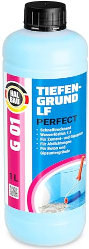 HALBAU LF Perfect G01 - Imprimación profunda (1 L, preliminar bajo impermeabilización, imprimación para yeso, hormigón, imprimación profunda para interiores, exteriores)