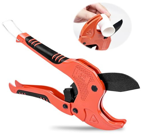 Traxenta Tagliatubi in PVC 42 MM, Taglia Tubi Plastica, Tagliatubi Multistrato, Tagliatubi a Cricchetto, Cesoie per Tubi in Plastic, Utensile da Taglio per Il Taglio di Tubi in Plastica, PVC e PEX
