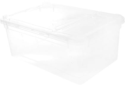 Happyyami Kunststoff Reptilien Zuchtbox Mit Belüftungslöchern Wetterbeständige Strapazierfähige Futterbox Transparente Terrarium Aufbewahrung Für Kletterschlangen Spinnen Eidechsen Tragbar