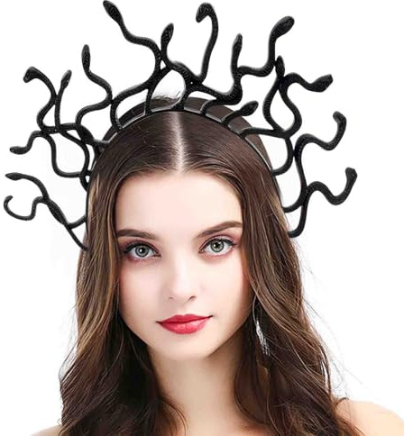 Halloween Snake Cerchietto, Snake Headband, Donna Snake Copricapo, Snake Feste Headband, Fascia Capelli per Halloween, Cosplay, Feste Tema, Carnevale(Nero)