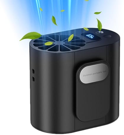 Monozoz Belt Clip Fan,3 Speeds USB Rechargeable Hands-Wearable Fan - 4000mah Portable Belt Fan Clip on Waist, Portable Cooling Fan, Body Fan for Jacket, Clothes, Fishing