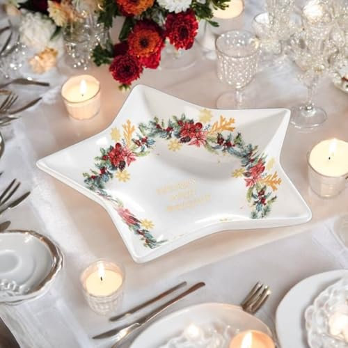 Plat de service en porcelaine, Vaisselle, apéritif, Plateau de présentation, forme étoile