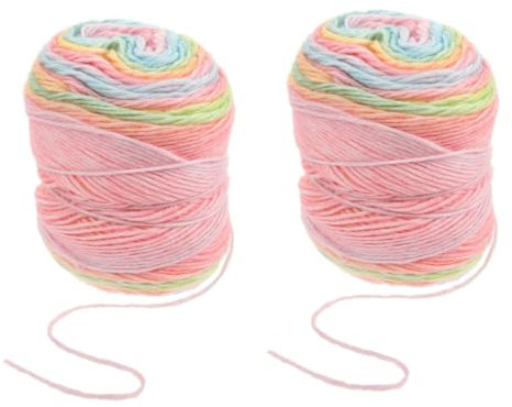 STOBOK 2rollen Bunte Baumwollgarn Für Häkeln Und Stricken Für -projekte Home Decor Und Baumwolle Mittlere Stärke Vielseitig Einsetzbar