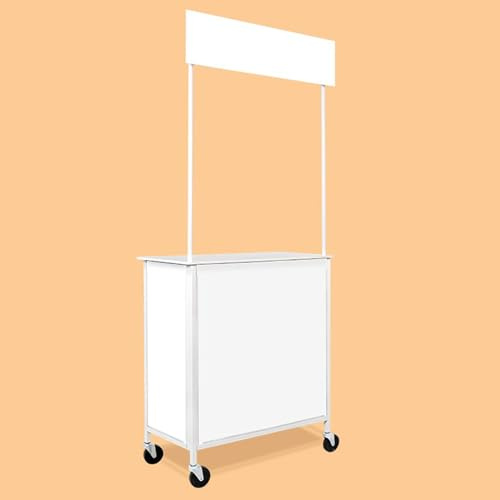 Mobil Portable Promotion Bänkbord，vikbart Supermarket Avsmakningsbord Trade Show Podium Bord Display Utställning Counter Stand，metallreklam Display Banner Stand Reception Event Desk