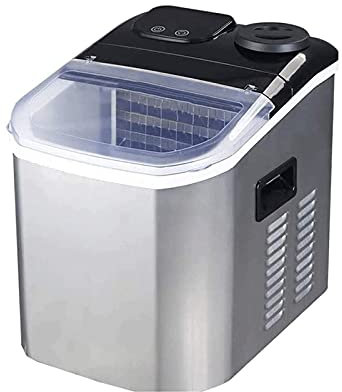 Macchina per cubetti di ghiaccio da 160 W, macchina per cubetti di ghiaccio in acciaio inox da banco, macchina per cubetti di ghiaccio commerciale, 25 kg di ghiaccio in 24 ore, nessun impianto idrau