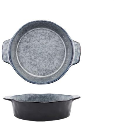 bandeja de horno de cerámica Plato for hornear, plato for hornear de ánfora de cerámica, plato redondo Irregular, plato hondo for el hogar, tazón for verduras, tazón for hornear espaguetis occidental