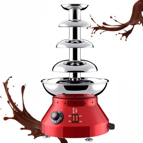 Fontaine De Chocolat Commercial Commercial 4/5, Machine De Fontaine De Chocolat Électrique, 30 ℃ ~ 110 ℃ Réglage De La Température, Gardez Au Chaud, Idéal pour La Fête Et La Réunion