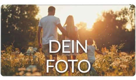 Bedrucktes XXXL Übergröße Mauspad mit Foto, (3 Größen), Mousepad selbst gestalten, Mousepad für Büro Gaming, rutschfeste Gummi-Unterseite, Geschenkidee Männer, Frauen, Freunde, Gamer, Büro