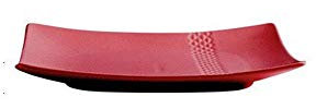 ETZRYSYB Platos llanos cuadrados planos de cerámica con tiras de diamante macizo, plato de porcelana para carne, sushi, bandeja de frutas, pasta, aperitivos (rojo)