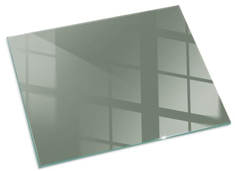 Panel Protección para Chimenea 80x60cm Protector de Suelo Chispas y Arañazos Protector Resistente a Altas Temperaturas Cristal Templado Decoración de la Sala de Estar - Color Oliva