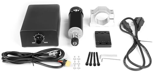 Twotees Kit Motore a Mandrino CNC 500W 11000 giri/min | Motore BLDC raffreddato ad aria, Pulsante regolazione velocità integrato, Per incisione fai da te, Incisione CNC