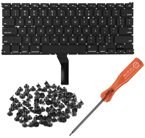 HAWSON US A1466 A1369 Tastiera di Ricambio per MacBook Air Retina 13 A1466 A1369 Metà 2011-Mid 2017 Layout USA con viti per tastiera e cacciavite