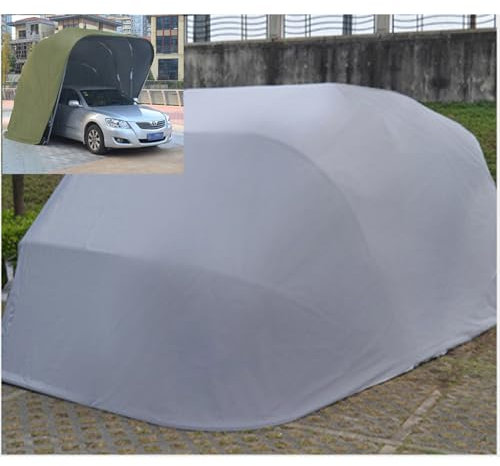 Cochera totalmente cerrada, refugio semiautomático para exteriores, toldo portátil de acero inoxidable para protección UV, nieve, agua y viento
