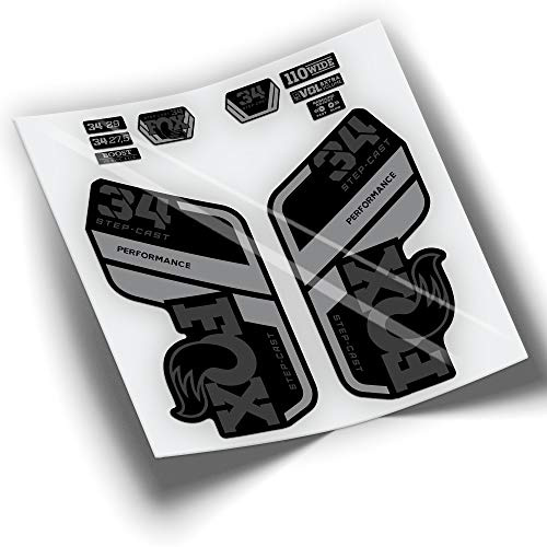 REF:VP414 Autocollants compatibles avec fourche FOX 34 STEP CAST PERFORMANCE 2020,2021 BICOLOR MTB, stickers, autocollants, vinyles pour vélos de montagne (GRIS 073)