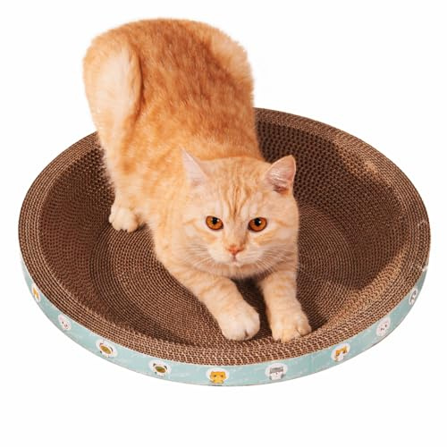 BPS Cama Rascador para Gatos de Cartón Corrugado con Diseño Curvo – Cómoda, Resistente y Antidesgaste (1 Pcs) BPS-20511