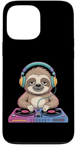 DJ Paresseux avec Casque Et Platines Coque pour iPhone 13 Pro Max