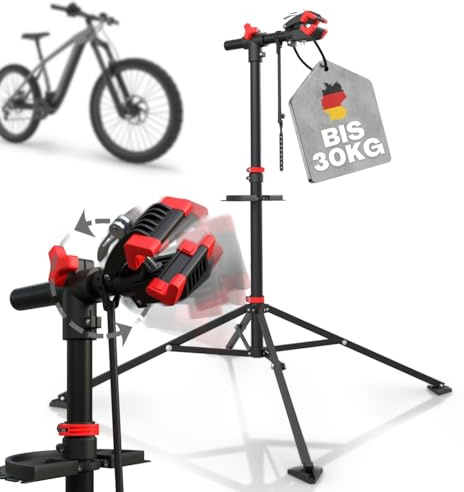 Tarpofix® Fahrrad Montageständer bis 30kg | Profi Fahrrad Reparaturständer | Montageständer für Fahrräder & E-Bike | Schwerlast Fahrradhalter Ebike | Fahrradständer Reparatur | Fahrradmontageständer