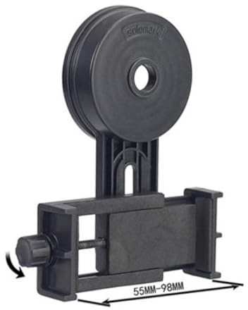 Telescope Phone Mount Black Plastic Smartphone Camera Adapter | 55-98 Mm Phone Width, 26.4-46.4mm Outer Diameter, for Binocular Monocular Spotting Scope Random Style