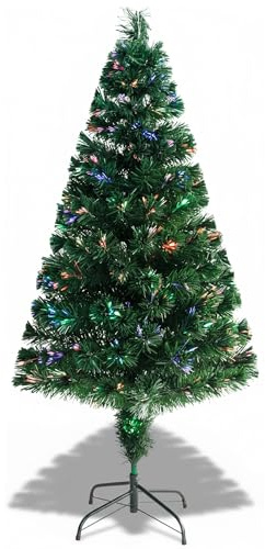 Trimming Shop 4 FT / 1.2m Fibre Optic Christmas Tree – Green PVC Artificial Tabletop Tree for Holiday, Xmas, Winter, Home, Office, Party and Festive Decorations