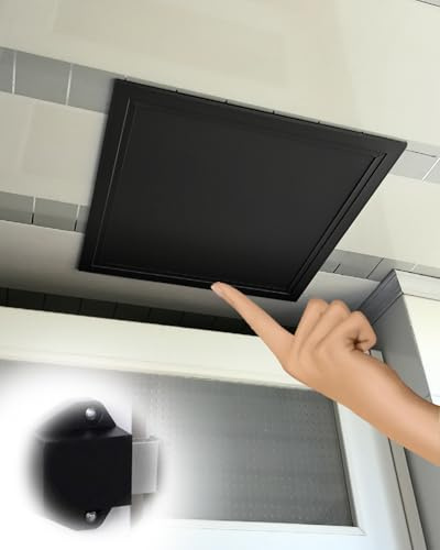 Access Panel Push to Open Drywall Attic Access Panel Ceiling 6x6 6x9 8x8 10x10 12x12, Touch Latch Concealed Crawl Space Inspection Cover Spring Loaded(Black,6x7in/152x178mm)
