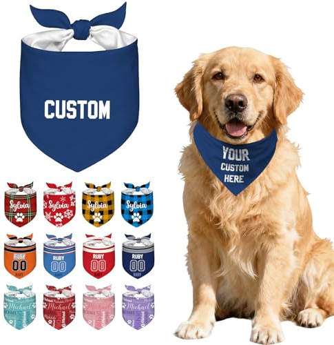 Hundehalstuch, personalisierbar, mit Namen, für kleine, mittelgroße und große Hunde, Katzen, Haustiere