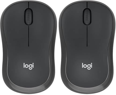Logitech M240 Souris Bluetooth sans Fil, Compacte, Portable, Suivi Fluide, Batterie 18 Mois, Windows, macOS, ChromeOS, Convient à PC, Mac, Ordinateur Portable, Tablettes - Graphite (Lot de 2)