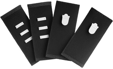 Voyoo Paquete de 4 Extensores de Cintura para Pantalones, Extensor de Cintura Ajustable con Gancho de Metal, Extensores de Pantalones Negros para Hombres y Mujeres
