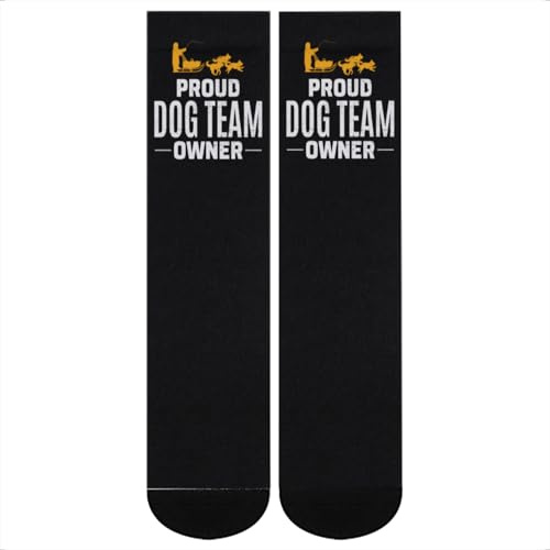 Sled Dog Racing Socks - Proud Dog Team Owner Crew Socks for Mushers, Sledders, and Winter Sports Enthusiasts