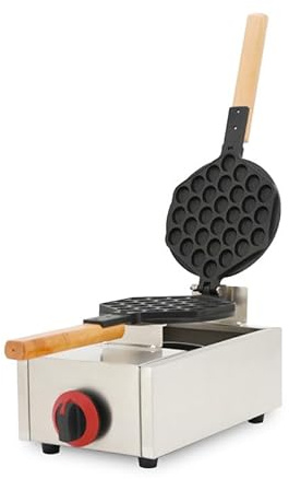 Commercial Gas Egg Waffle Maker, Non-Stick Bubble Waffle Machine, Stainless Steel Countertop Baker for Dessert Shop Cafe