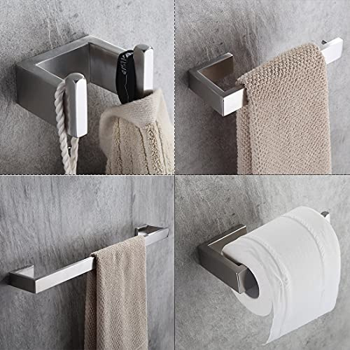 Fapully Four Piece Bathroom Accessories Set Stainless Steel Brushed Nickel