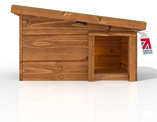 Kingston Hedgehog House and Hibernation Shelter - Predator-Proof Outdoor Habitat, Built to Minimum Wildlife Trust Sizes, Feeding Station and Home - Felt Roof Cover and Full Wood Flooring