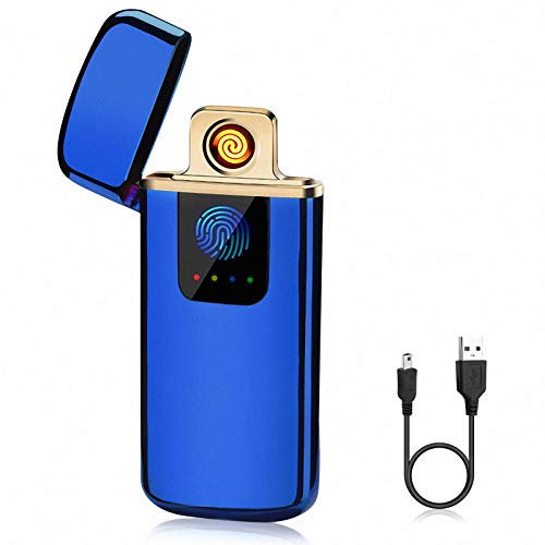ASANMU Accendino Elettrico, Accendino USB Ricaricabile Antivento Elettronico Accendino Indicatore della Batteria per Candele Cucina Barbecue Campeggio, Speciale Regalo per Uomo/Donna/Fidanzato