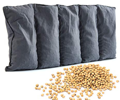 Amilian Kirschkernkissen Mikrowelle 55x20 cm - Körnerkissen Nacken Schulter - Wärmekissen Mikrowelle - Nackenwärmer - Kirschkernkissen groß - Körnerkissen Mikrowelle - anthrazit