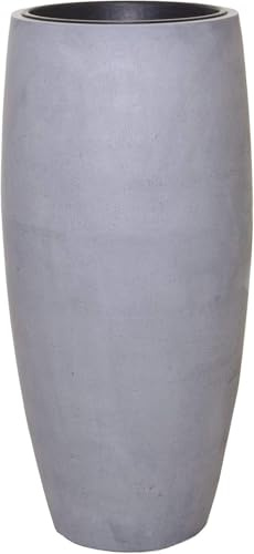 VIVANNO Pflanzkübel Pflanzgefäß Blumenkübel Fiberglas Beton-Design grau Opus (80x33 cm)