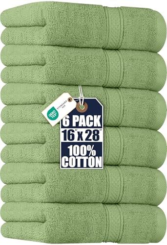 Utopia Towels Handtücher, Baumwolle, 600 g/m², 6 Stück | Premium-Handtücher, ultraweich, leicht, ringgesponnene Baumwolle, sehr saugfähig, ideal für Badezimmer, Fitnessstudio