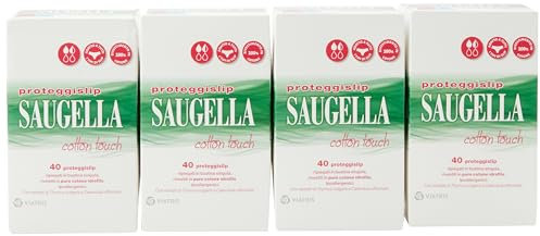 Saugella Cotton Touch Slipeinlagen, 160 Slipeinlagen, dünn, antibakteriell, geruchshemmend und beruhigend