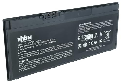 vhbw 1x Akku kompatibel mit Fujitsu LifeBook E558 (E5580M35YOGB) | E558 (E5580M4511NL) Notebook (3490 mAh, 14,4 V, Li-Ion)